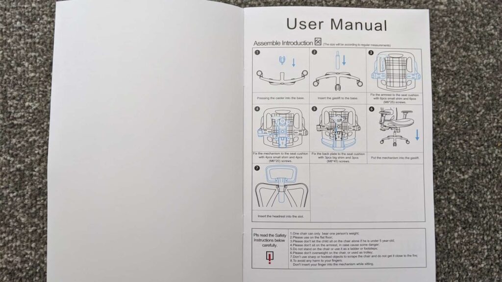 view of view of sihoo office chair reading manual instructions
