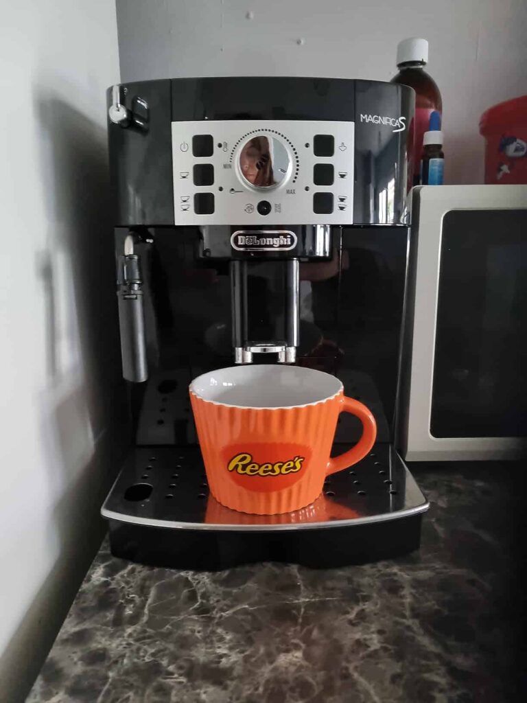 view of delonghi bean to cup coffee machine under 300 unboxing purchased package arrival at home testing experience 