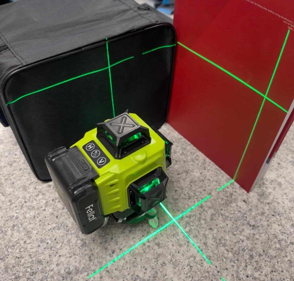 view-of-unboxed-the-FELLAT Laser Level Under £100 UK-tried-and-tested-for-several-week-unboxing-purchased-package-arrival-at-home-testing-experience-